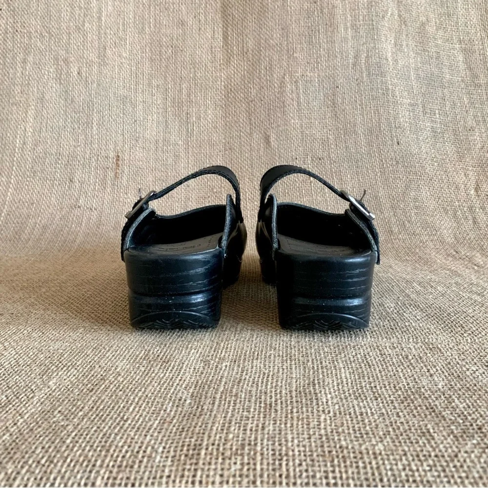 DANSKO Merrie Clogs Black Leather Mary Jane Slip-on Styling EU 37 / US 6.5-7 - Picture 3 of 12